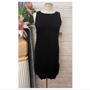 A1 -- NWT black ANN TAYLOR sleeveless ruffle bottom knee length dress sz 2 $169